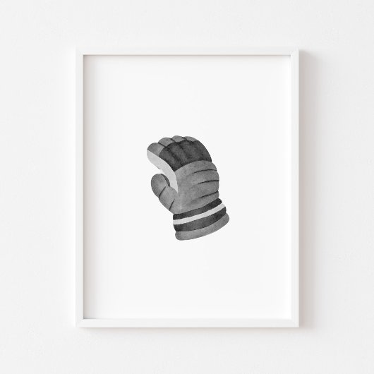 Zwarte IJshockey handschoenen muur kunst Poster
