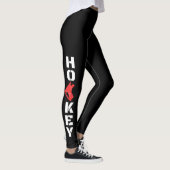 Zwarte ijshockeyleggings - rood schaats leggings (Rechts)