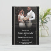 Zwarte illustratie bruiloft uitnodiging (Staand voorkant)