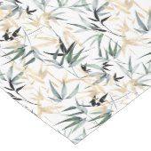 Zwarte indigo en groene smalle bladeren patroon medium tafelloper (Hoek)