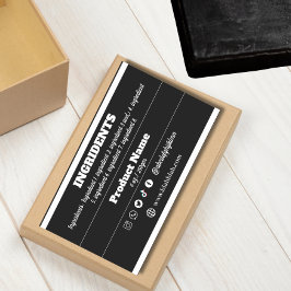 Zwarte Ingrediënten Product Label Sticker
