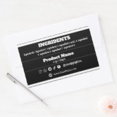 Zwarte Ingrediënten Product Label Sticker (Envelop)