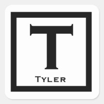 Zwarte Initiaal Naam Kinder Jongen Partij Terug na