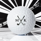 Zwarte Initialen en gekruiste clubs Golfer Modern Golfballen