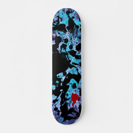 ZWARTE INK | blauwe spier Persoonlijk Skateboard (Voorkant)