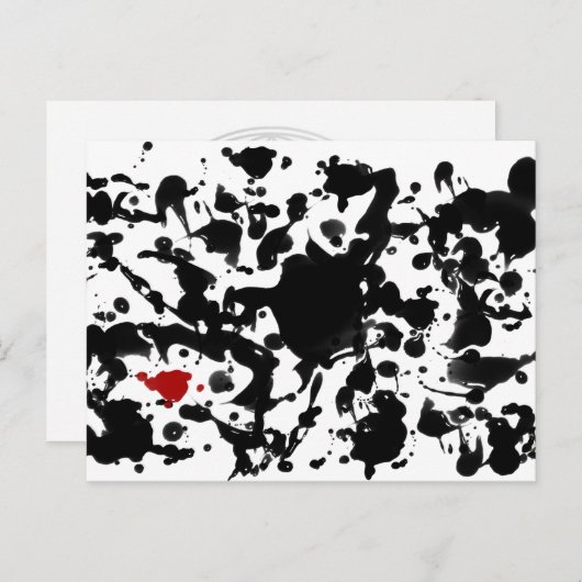 ZWARTE INK | Maak uw eigen achtergrond Briefkaart (Voorkant / Achterkant)