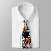 ZWARTE INK & POPPIES patroon + uw achtergrond. en Stropdas (Gebonden)