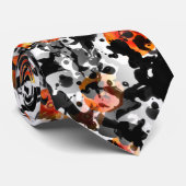 ZWARTE INK & POPPIES patroon + uw achtergrond. en Stropdas (Opgerold)