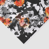 ZWARTE INK & POPPIES patroon + uw achtergrond. en  Tissuepapier (Detail)