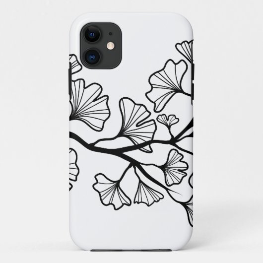 zwarte inkgoboom met bladeren Case-Mate iPhone case (Achterkant)