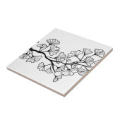 zwarte inkgoboom met bladeren tegeltje (Zijkant)