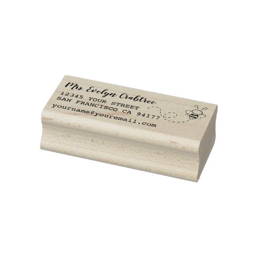 Zwarte inkt aangepaste naam Bij Retouradres Rubberstempel (Stempel)