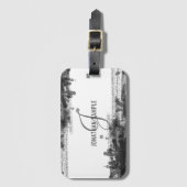 Zwarte inkt | Abstract monogram voor zwarte Waterv Bagagelabel (Voorkant (verticaal))