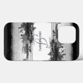Zwarte inkt | Abstract monogram voor zwarte Waterv Case-Mate iPhone Case (Achterkant (horizontaal))