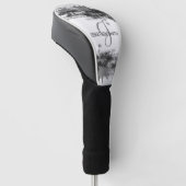 Zwarte inkt | Abstract monogram voor zwarte Waterv Golfheadcover (Schuin)