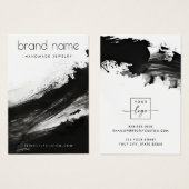 Zwarte inkt borstelstreken moderne oorbel display  visitekaartje (Voorkant /achterkant)