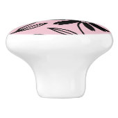 Zwarte Inkt Daisies Roze Boho Keramische Knop (Zijkant)