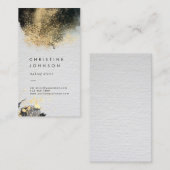 Zwarte inkt en faux glitter visitekaartje (Voorkant / Achterkant)