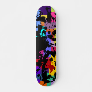 ZWARTE INKT gekleurde geo Skateboard