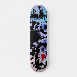 ZWARTE INKT gekleurde grunge-schildering Skateboard
