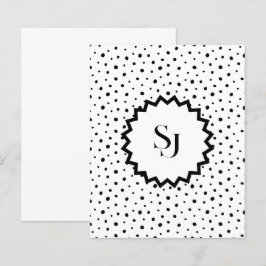 Zwarte inkt Improvisatie polka stippen Monogram.