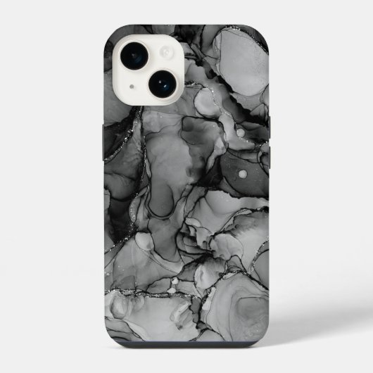 Zwarte inkt iPhone hoesje (Achterkant)