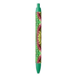 Zwarte inkt kerstpen Groen Rood Geel Pen