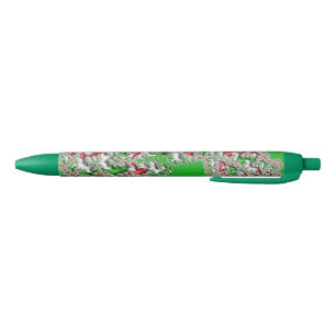 Zwarte inkt kerstpen Groen rood wit Pen
