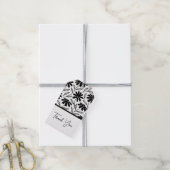 Zwarte Inkt Madeliefjes Boho Bruiloftsborrel Cadeaulabel (Met Touw)