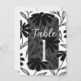 Zwarte Inkt Madeliefjes Boho Tafelkaartjes Kaart