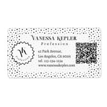 Zwarte inkt Polka dot Monogram Minimalistisch Mode