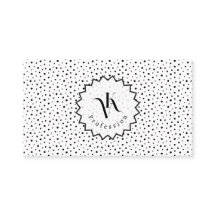 Zwarte inkt Polka dot Monogram Minimalistisch Mode