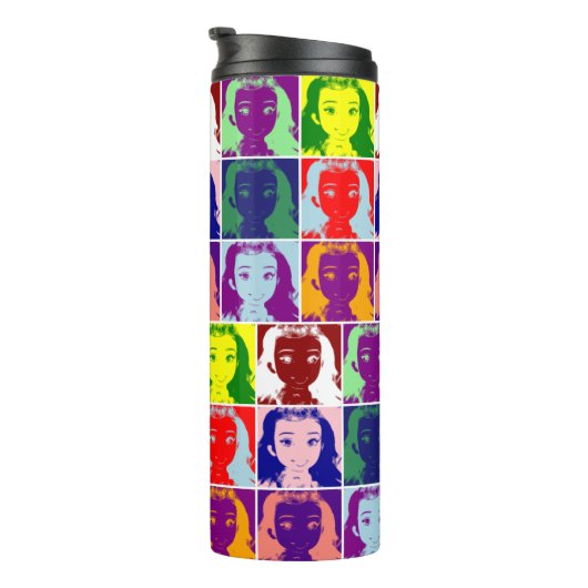 zwarte inkt pop thermosbeker (Geroteerd rechts)