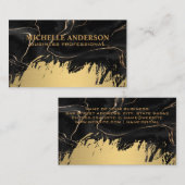 Zwarte inkt verf | Goud geborsteld Visitekaartje (Voorkant / Achterkant)