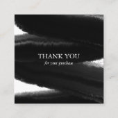 Zwarte inkt verf vet penseelstreek orde dank u vierkante visitekaartje (Voorkant)
