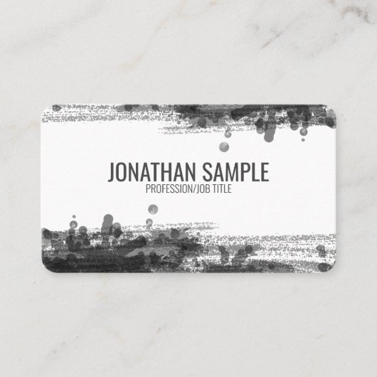 Zwarte inkt | Zwarte Waterverf Abstract Visitekaartje (Voorkant)