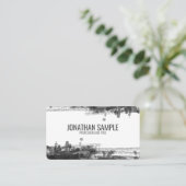 Zwarte inkt | Zwarte Waterverf Abstract Visitekaartje (Staand voorkant)