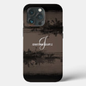 Zwarte inkt | Zwarte Waterverf Monogram Brown Case-Mate iPhone Case (Achterkant)