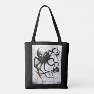 Zwarte Inktachtige Botten Persinkt Octopus Boodsch Tote Bag