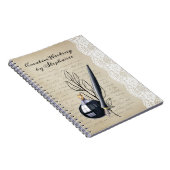  zwarte inktpot en penpunt notitieboek (Rechterzijde)