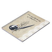  zwarte inktpot en penpunt notitieboek (Linkerzijde)