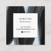 Zwarte inktverfband bleek blauw vierkante visitekaartje (Achterkant)