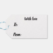 Zwarte-inktvlek, aangepast cadeaulabel (Achterkant Horizontaal)