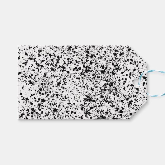 Zwarte-inktvlek, aangepast cadeaulabel (Voorkant (Horizontaal))