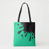 Zwarte inktvlek op Emerald Green Tote Bag (Voorkant)