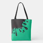 Zwarte inktvlek op Emerald Green Tote Bag (Achterkant)