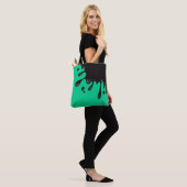 Zwarte inktvlek op Emerald Green Tote Bag (Op model)