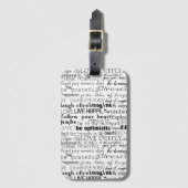 Zwarte Inspirerend woorden Kerst Bagagelabel (Voorkant (verticaal))