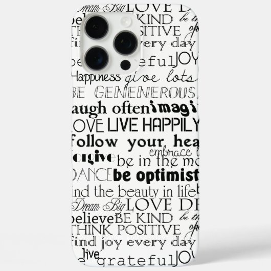 Zwarte Inspirerend woorden Kerst Case-Mate iPhone Case (Achterkant)