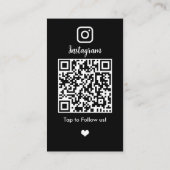 Zwarte Instagram QR CODE Visitekaartje (Achterkant)